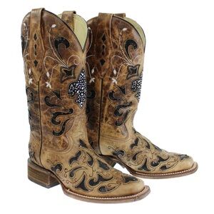 Corral Sequin Leather Western Cowgirl Boots